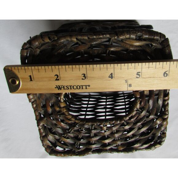 Wicker tissue box holder dark brown metal design - Picture 9 of 10